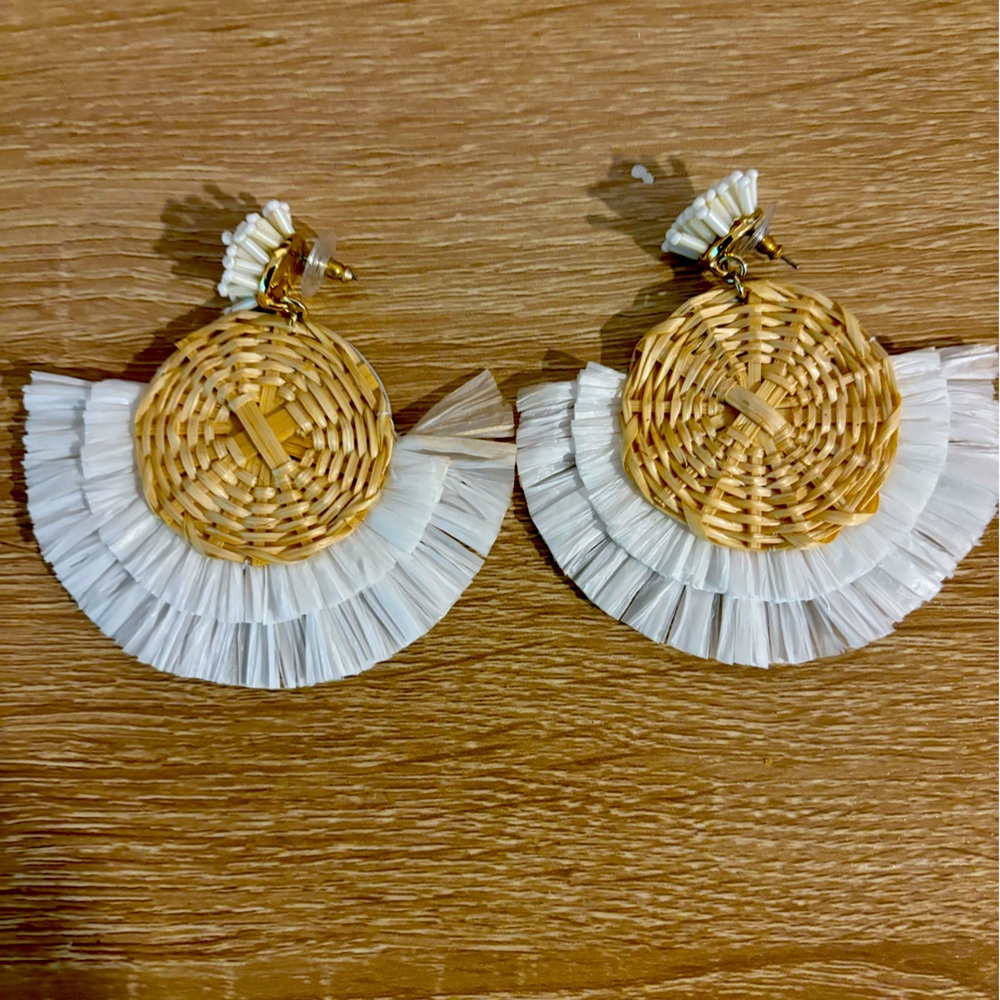 Stella and Dot Eloise Raffia Earrings. Worn once!